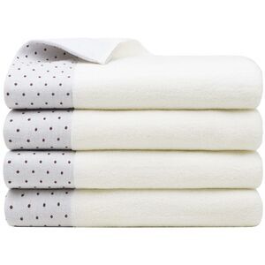 Bath Towels Set of 4 100% Combed Cotton 600 GSM Beige